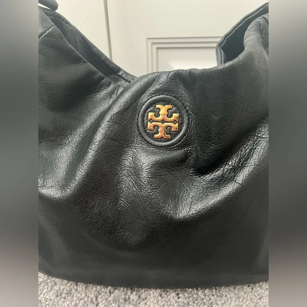 Tory Burch Black Leather Hobo Bag